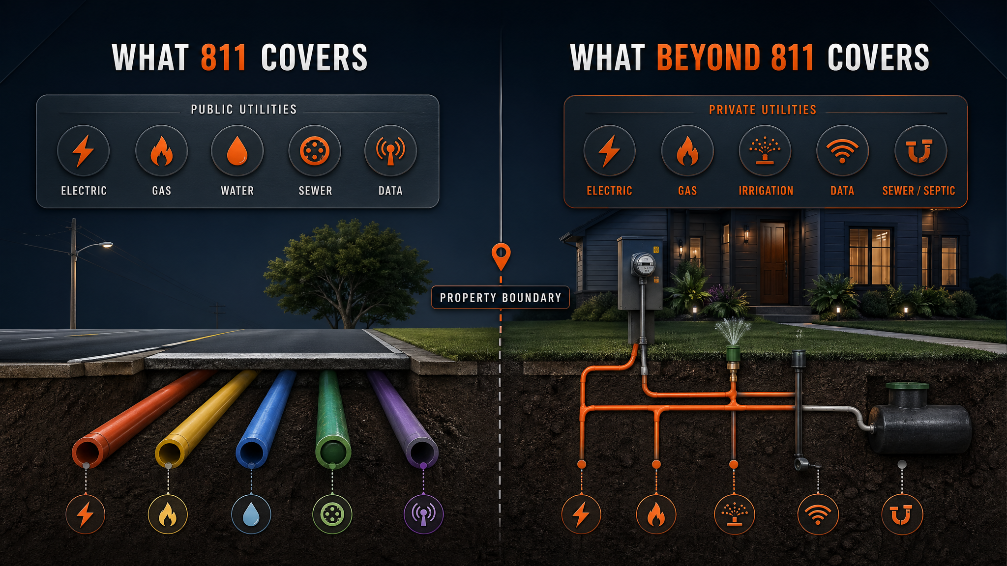 811 coverage versus Beyond 811 coverage infographic